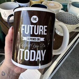 Inspirational Brown and White Mug